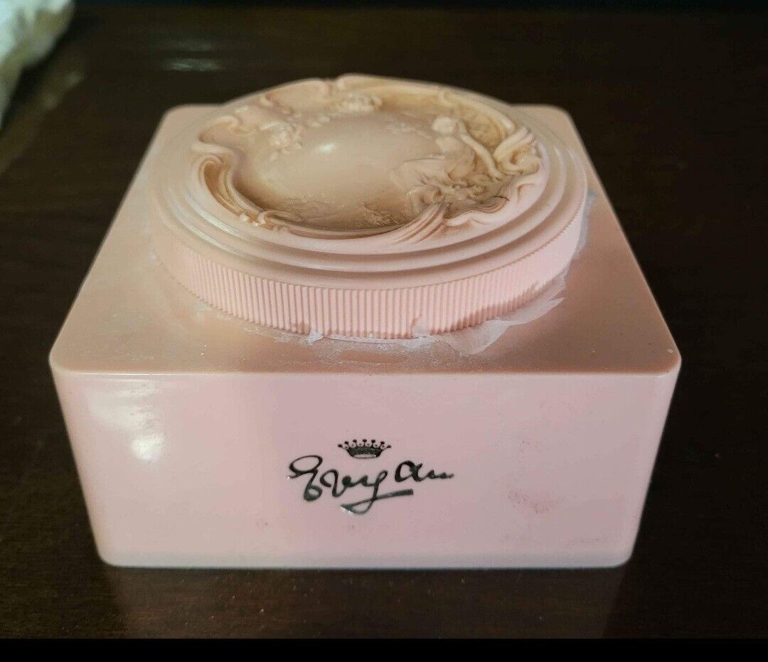 Vintage Evyan by White Shoulders Perfumed Powder Box w/Seal & Powder Deco