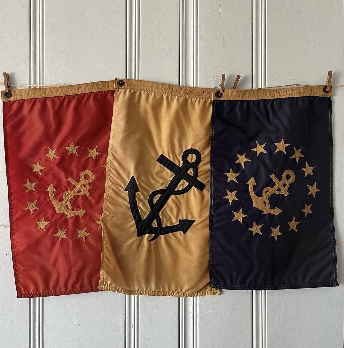 Group Of Three Vintage U.S Nautical Yachting Flags