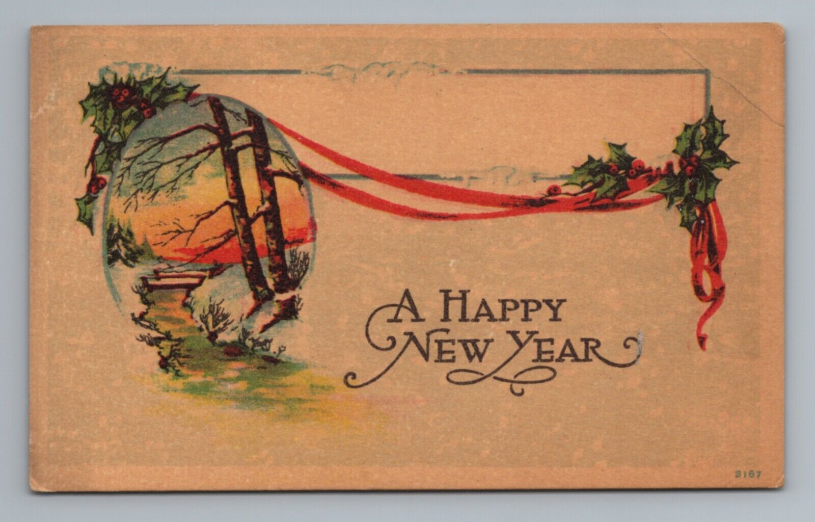 1910s New Year Greetings Holiday Vintage Postcard
