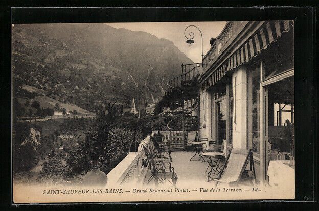 CPA Saint-Sauveur-les-Bains, Grand Restaurant Pintat, Terrace View 