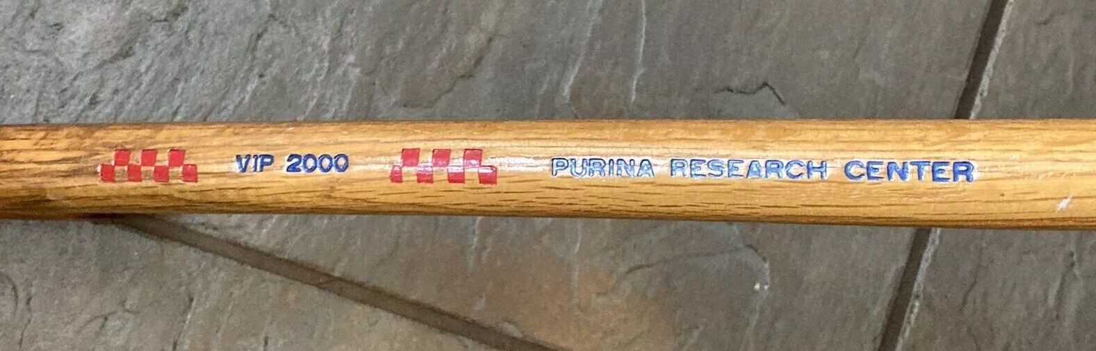 Vintage Purina Research Center VIP 2000 Wood Walking Cane Stick Logo