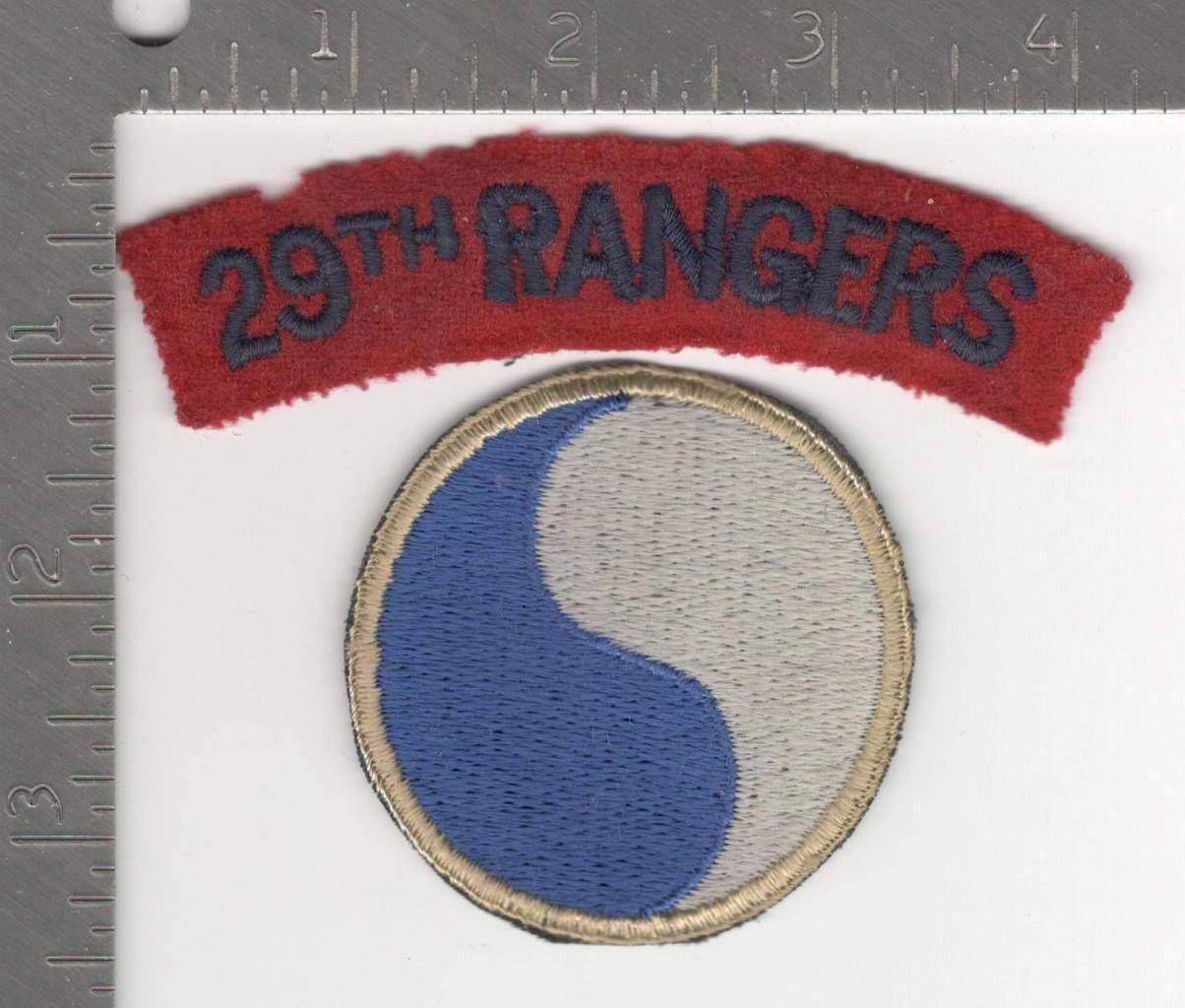 WW 2 British Made 29th Infantry Patch & 29th Rangers Tab Inv# K2713