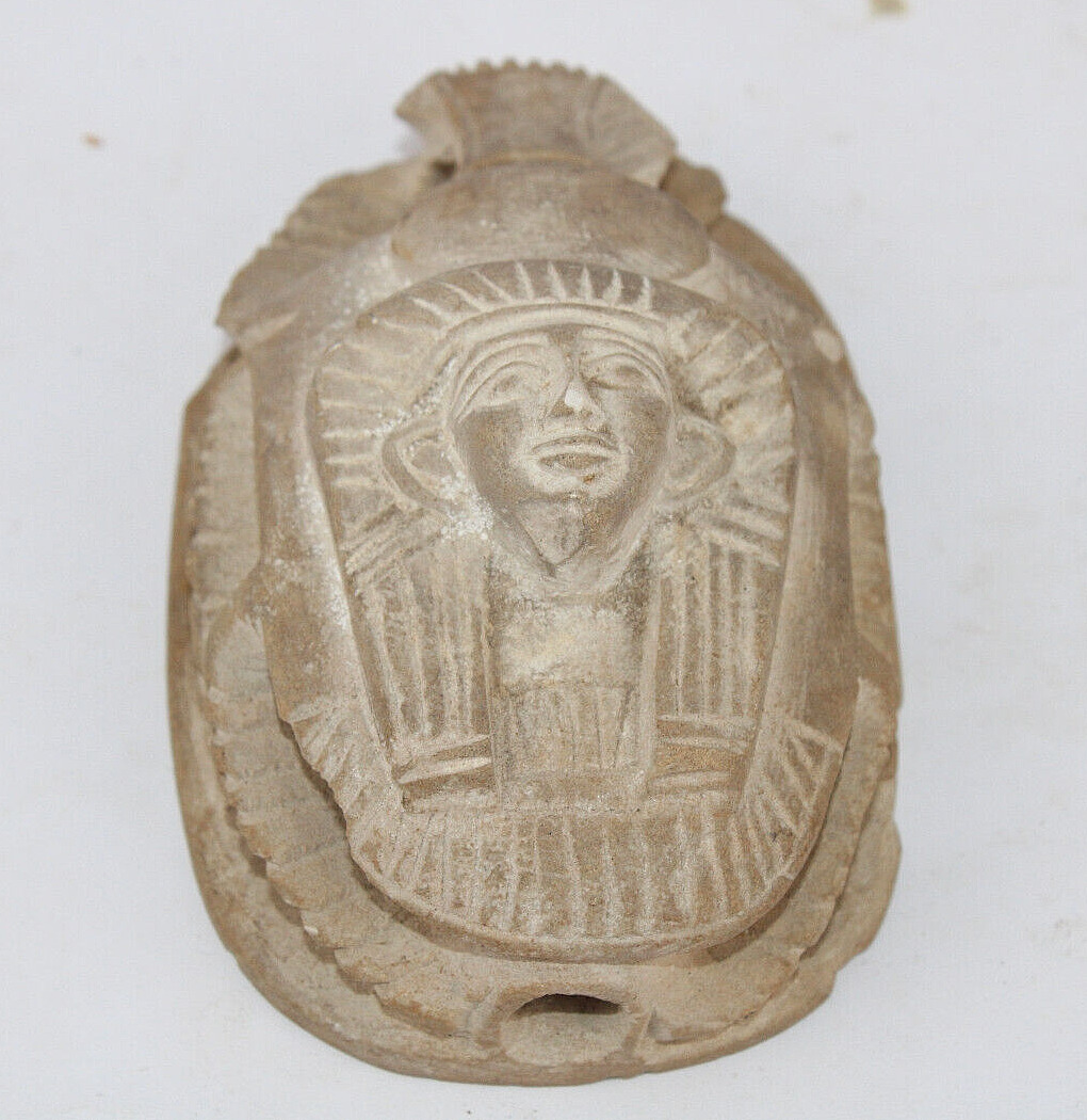 RARE ANCIENT EGYPTIAN ANTIQUE ROYAL Queen Cleopatra Scarab Tomb Protection (B0+)