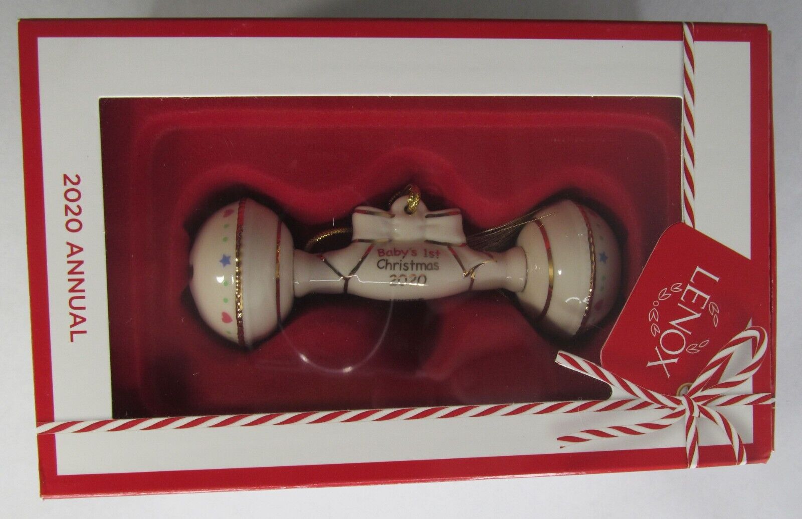 NEW LENOX 2020 ANUAL BABY'S 1ST FIRST CHRISTMAS RATTLE ORNAMENT 890072