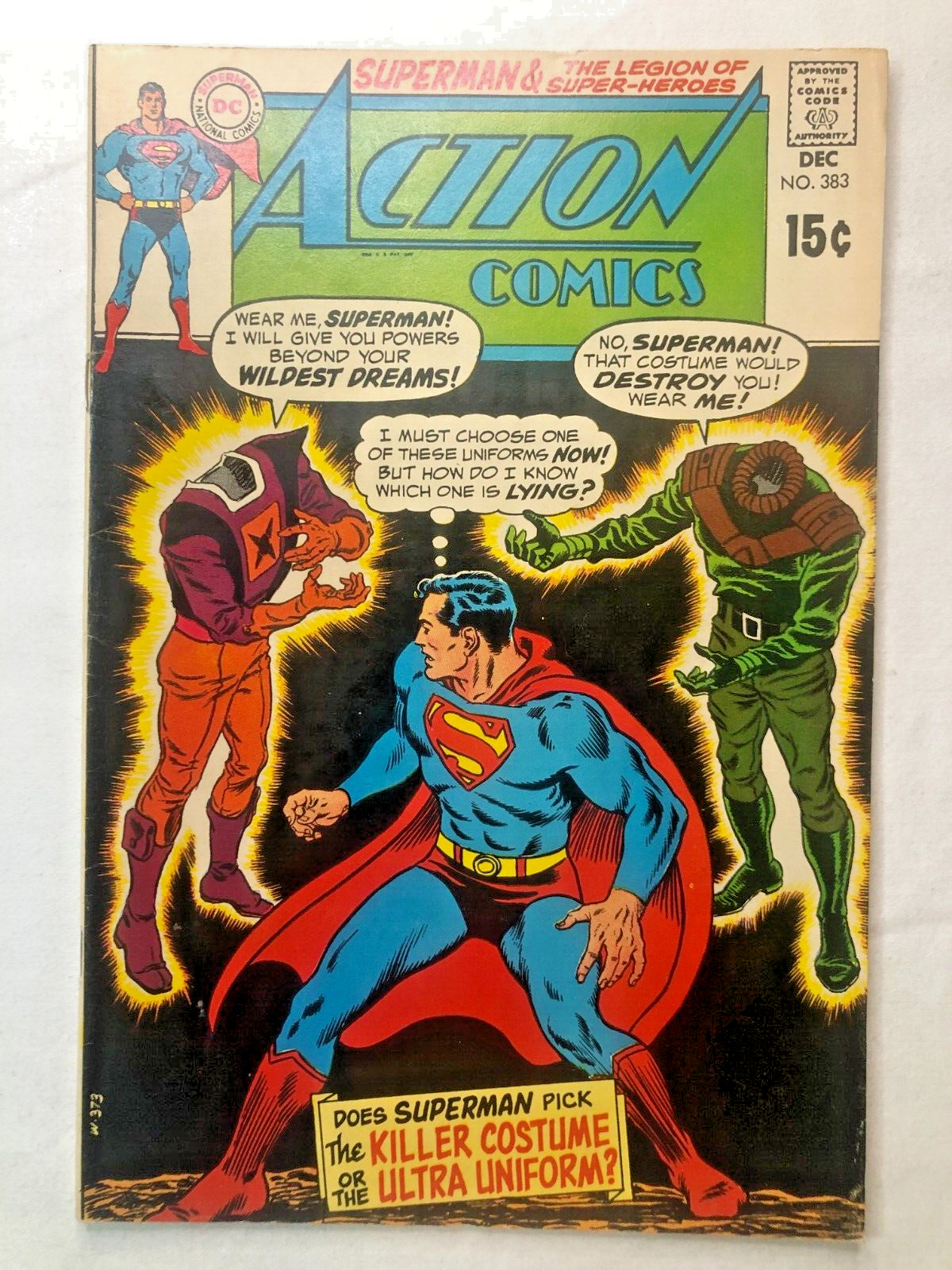 ACTION COMICS 383 Dec 1969 Vintage Silver Age DC Comic Superman Nice Condition