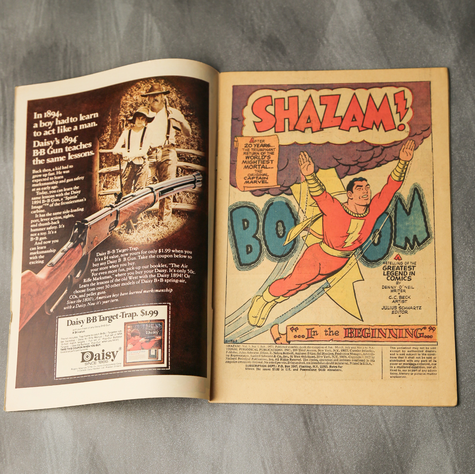 Vintage Shazam #1 February 1973 DC Comics Captain Marvel Superman