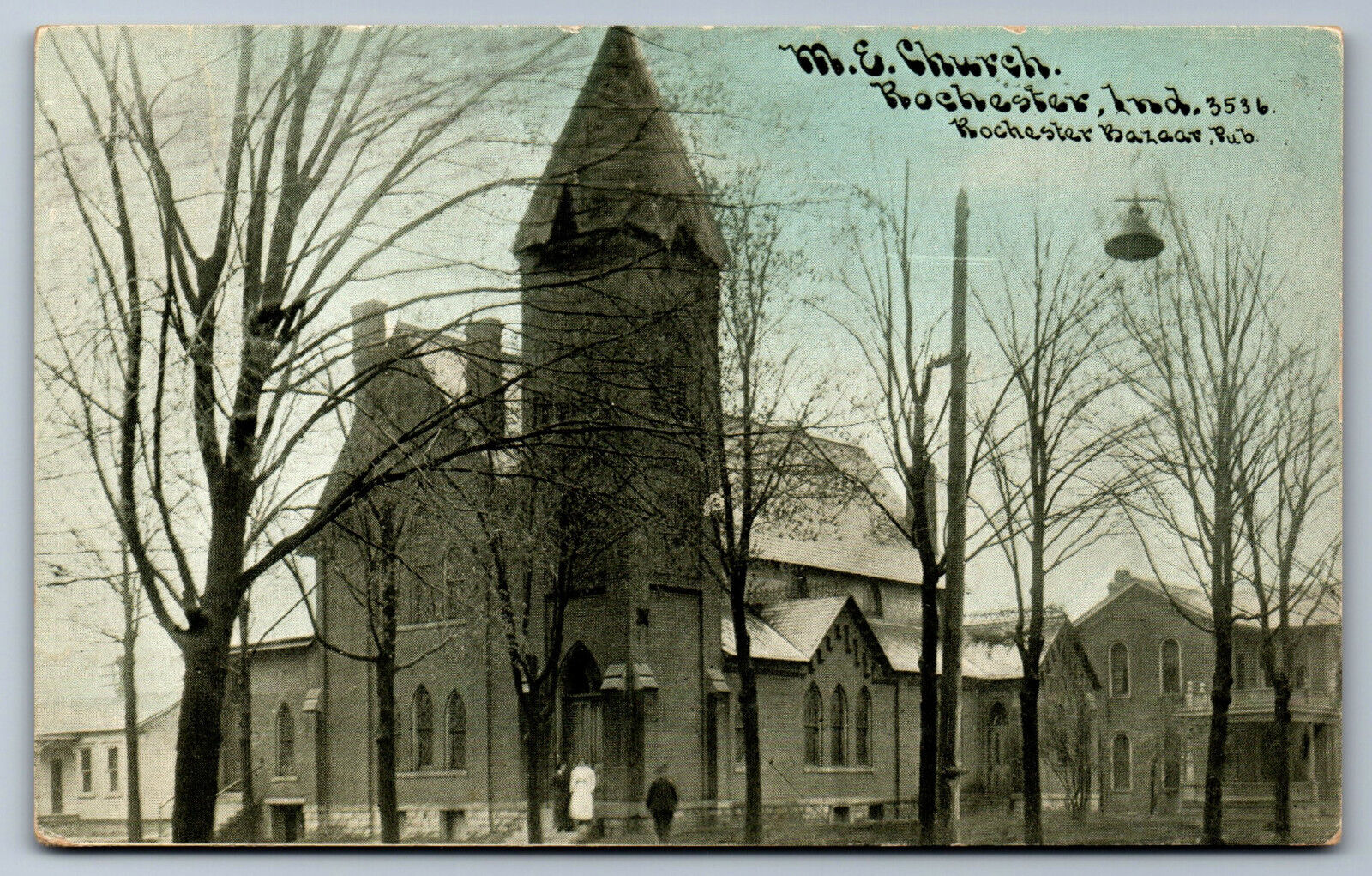 Postcard Indiana IN c.1910\'s Methodist Episcopal Church Rochester Y9