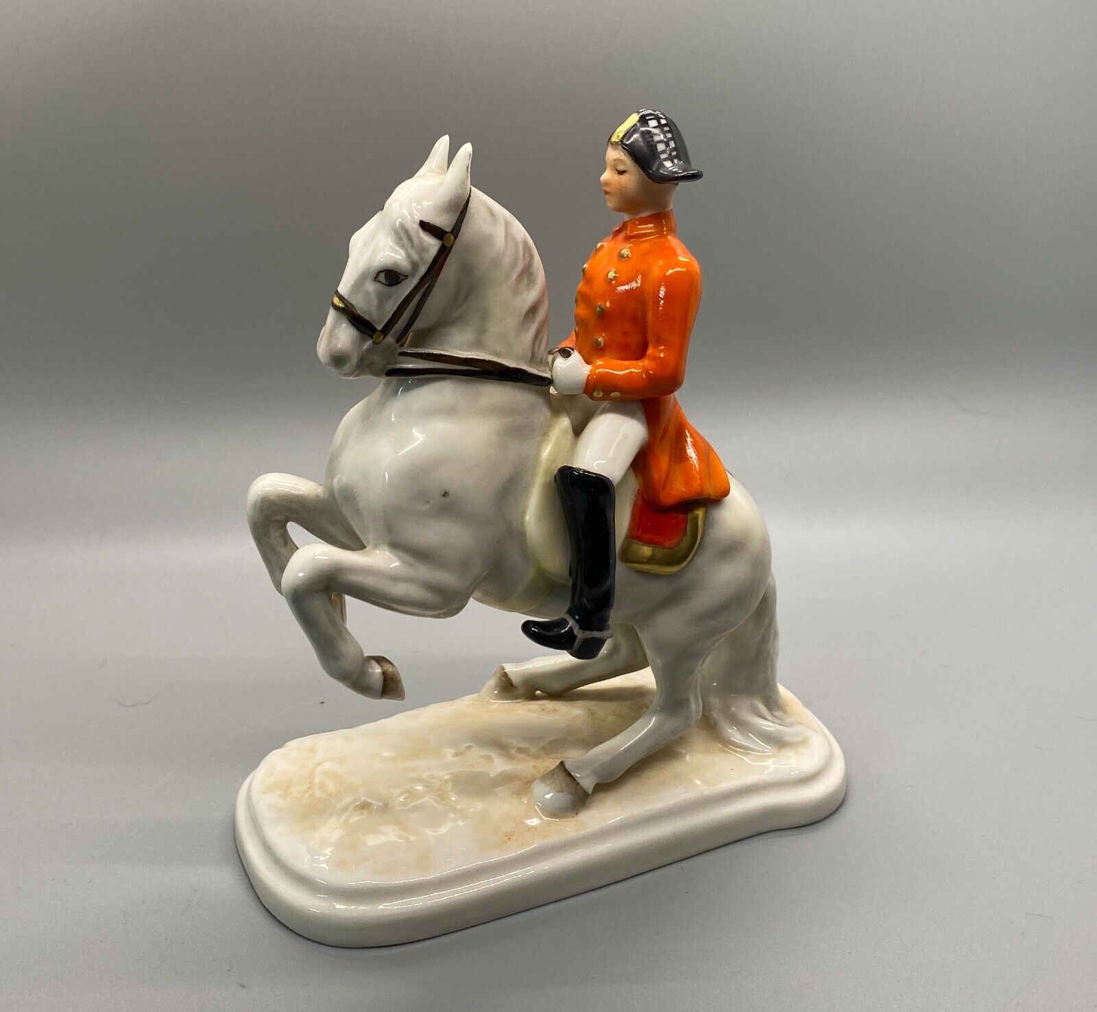 Vintage Goebel Lipizzan Dressage Horse Stallion Rider Porcelain Figurine GF 138