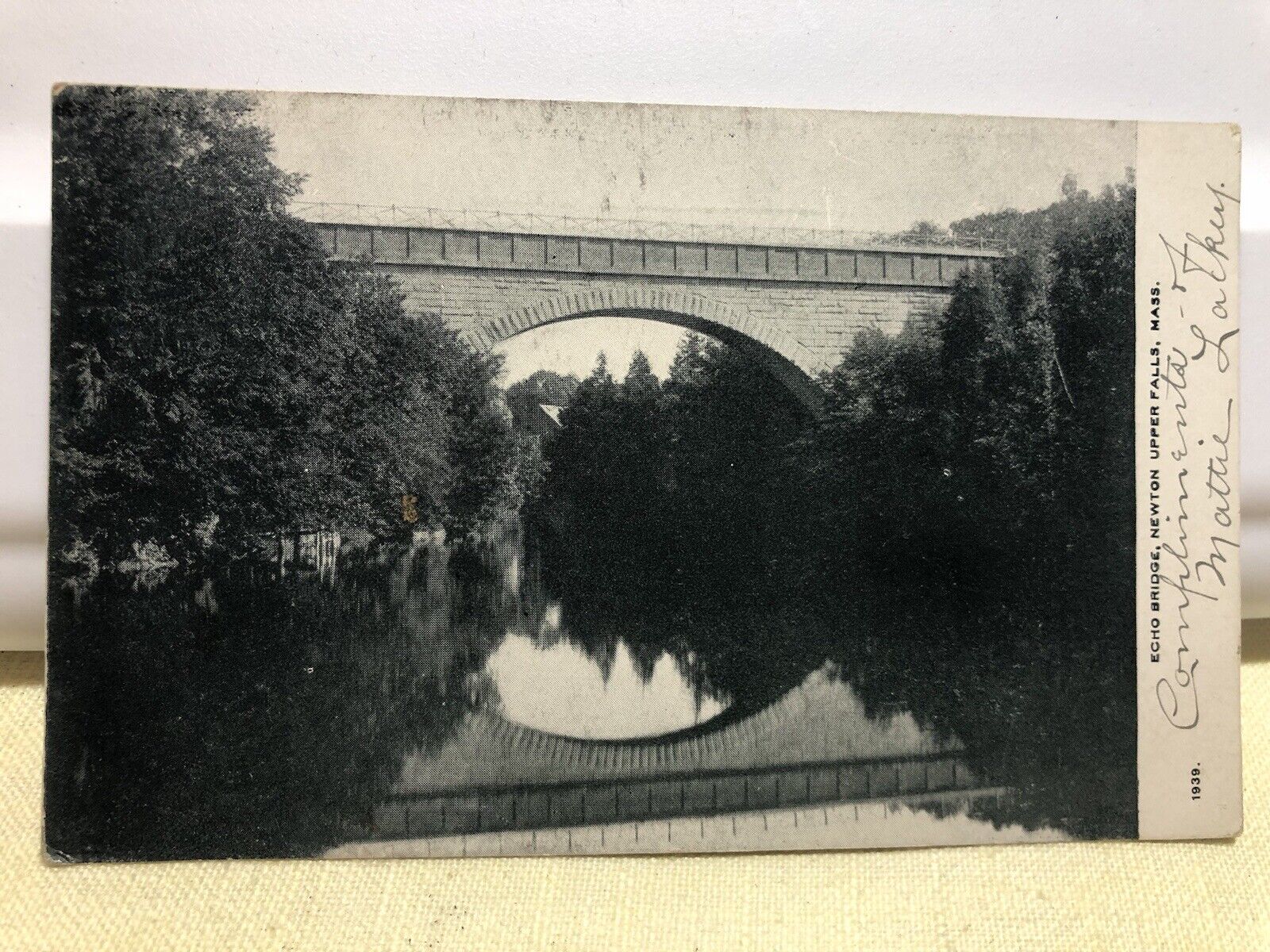 Postcard Echo Bridge Newton Upper Falls Massachusetts