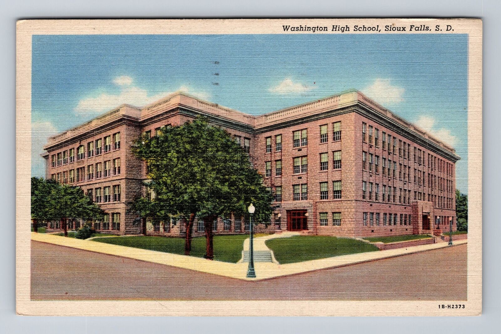 Sioux Falls SD-South Dakota, Washington High School, Antique Vintage Postcard