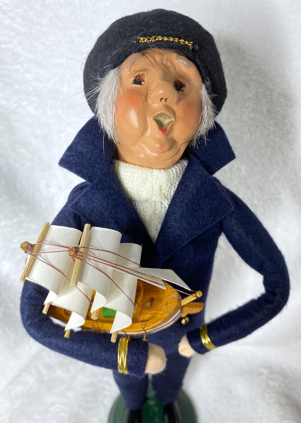 Byers Choice Carolers 2000 Nautical Sea Captain with Model Ship