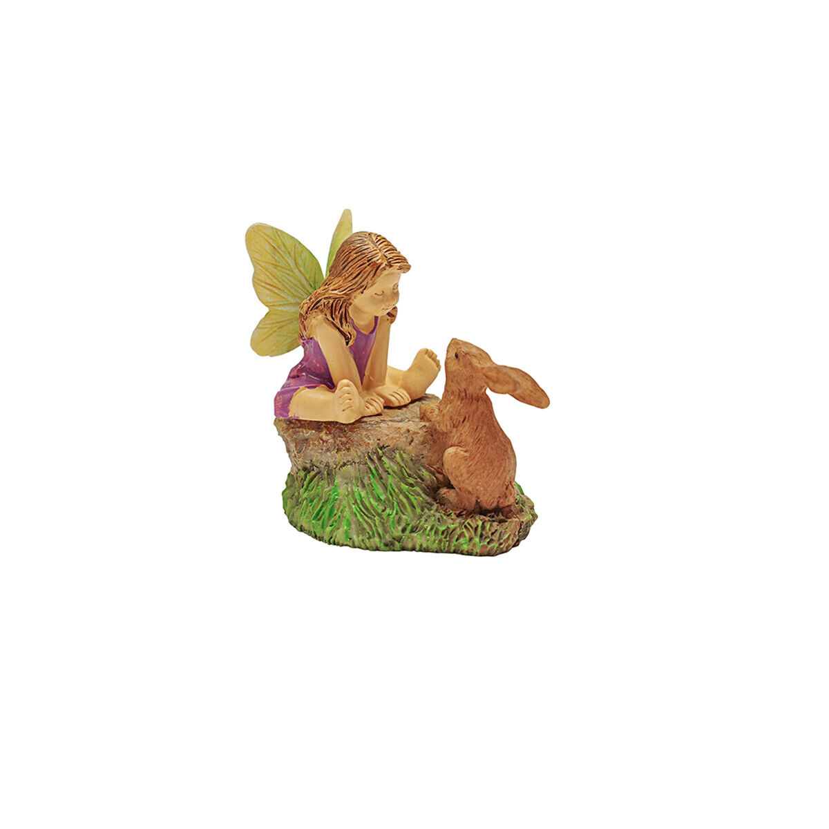 Mini Bunny Rabbit Fairy Girl Garden Decor Miniature Figurine Dollhouse Accessory