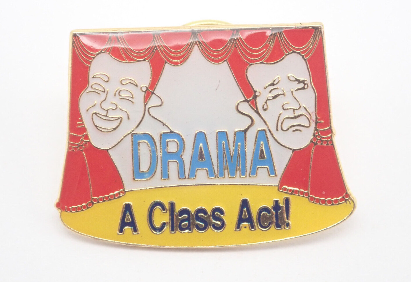 Drama A Class Act masks Vintage Lapel Pin