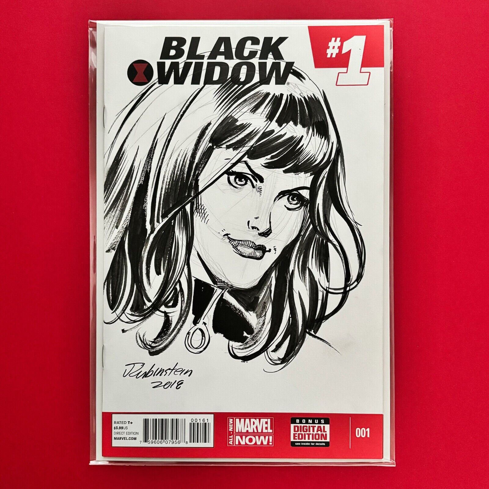 Joe Rubinstein Black Widow Original Sketch Art Drawing on Marvel Now Variant #1