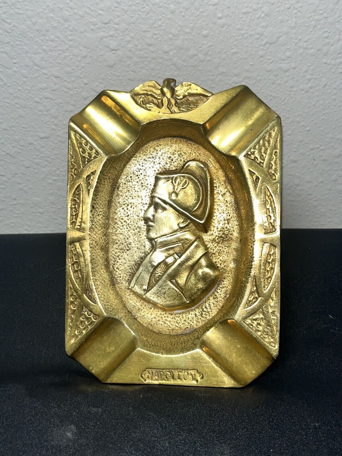 Napoleon Bonaparte Figural Brass Ashtray - Made In Belgium