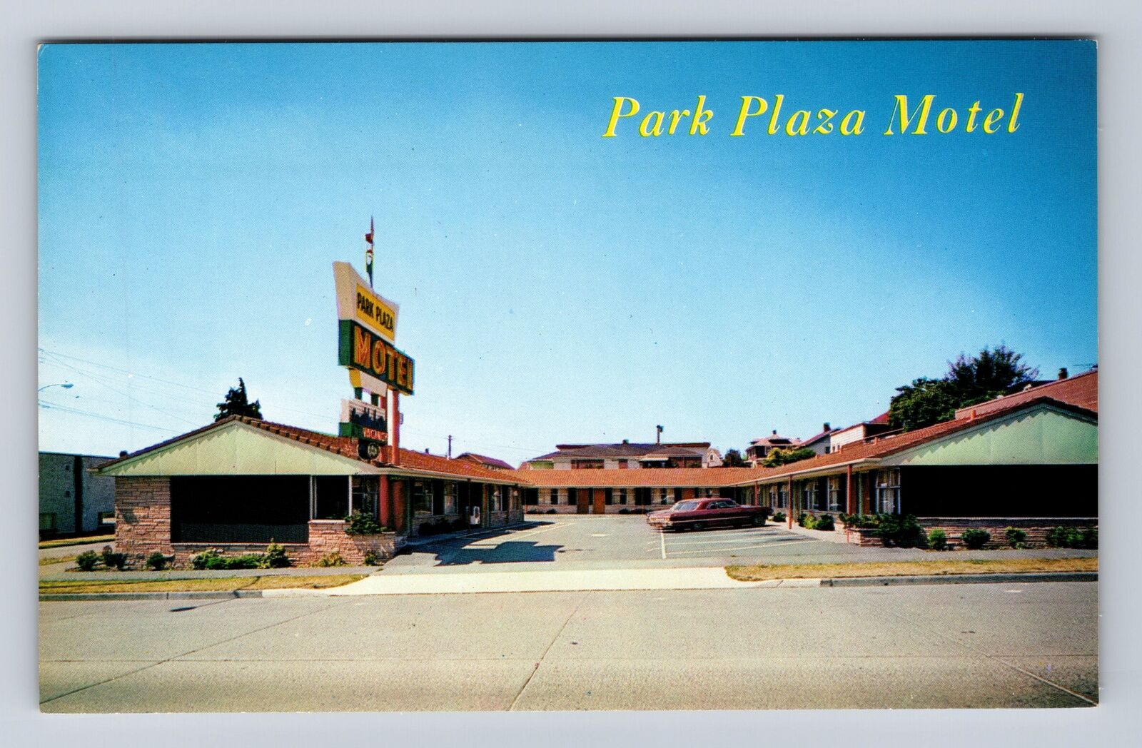 Seattle WA-Washington, Park Plaza Motel, Advertising, Antique Vintage Postcard