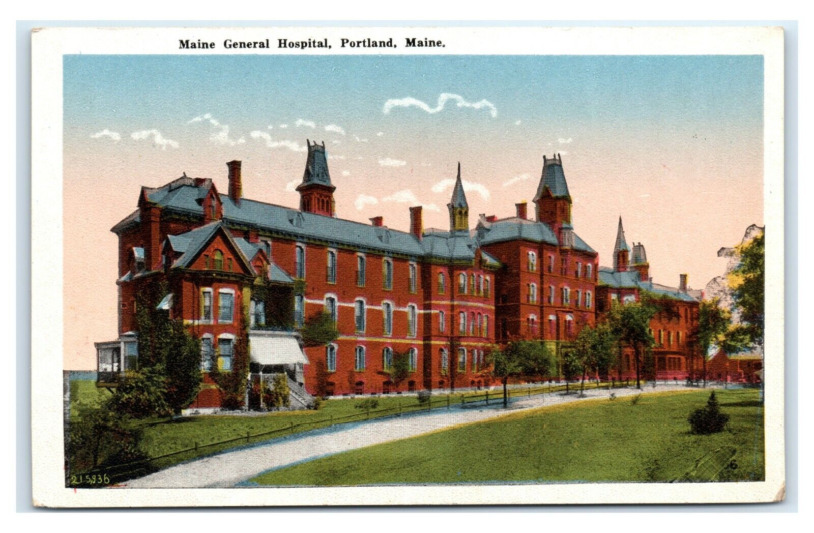 Postcard Maine General Hospital, Portland ME Maine 1921 E2