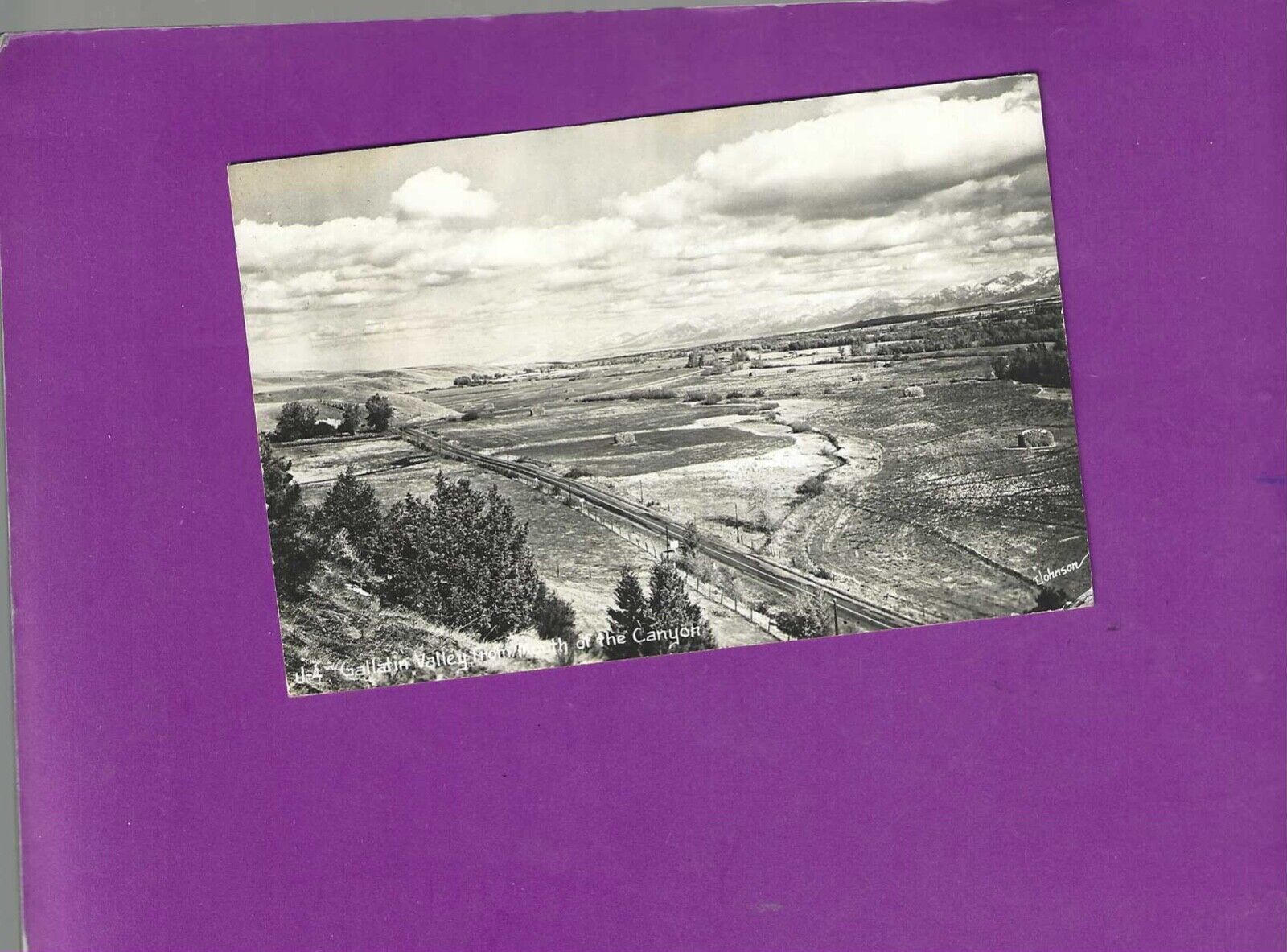 1951. Gallatin Valley from mouth of the canyon Montana  real photo postcard