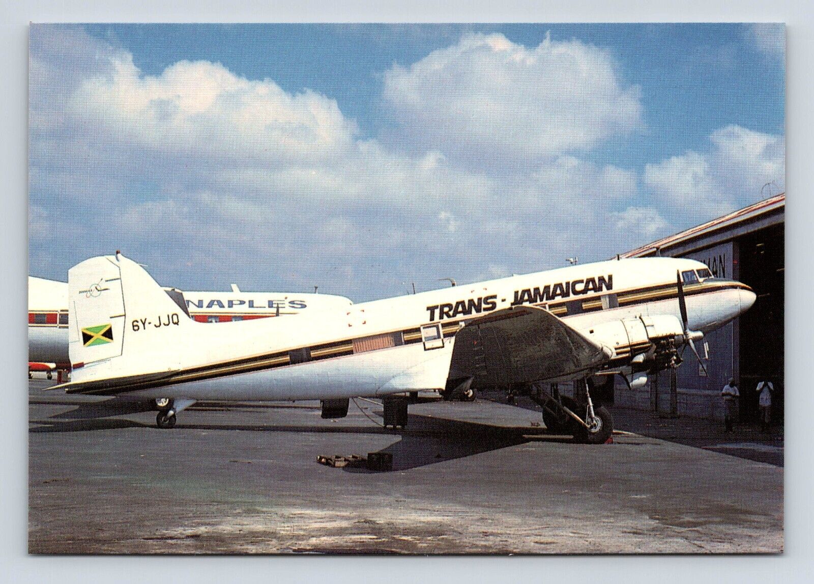 Trans Jamaican DC-3 6Y-JJQ cn 9108 Airplane Airline Aircraft Postcard Vtg A5