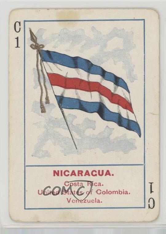 1896 Cincinnati Game of Flags No 1111 4 Flag Back Nicaragua #C1.1 0w6