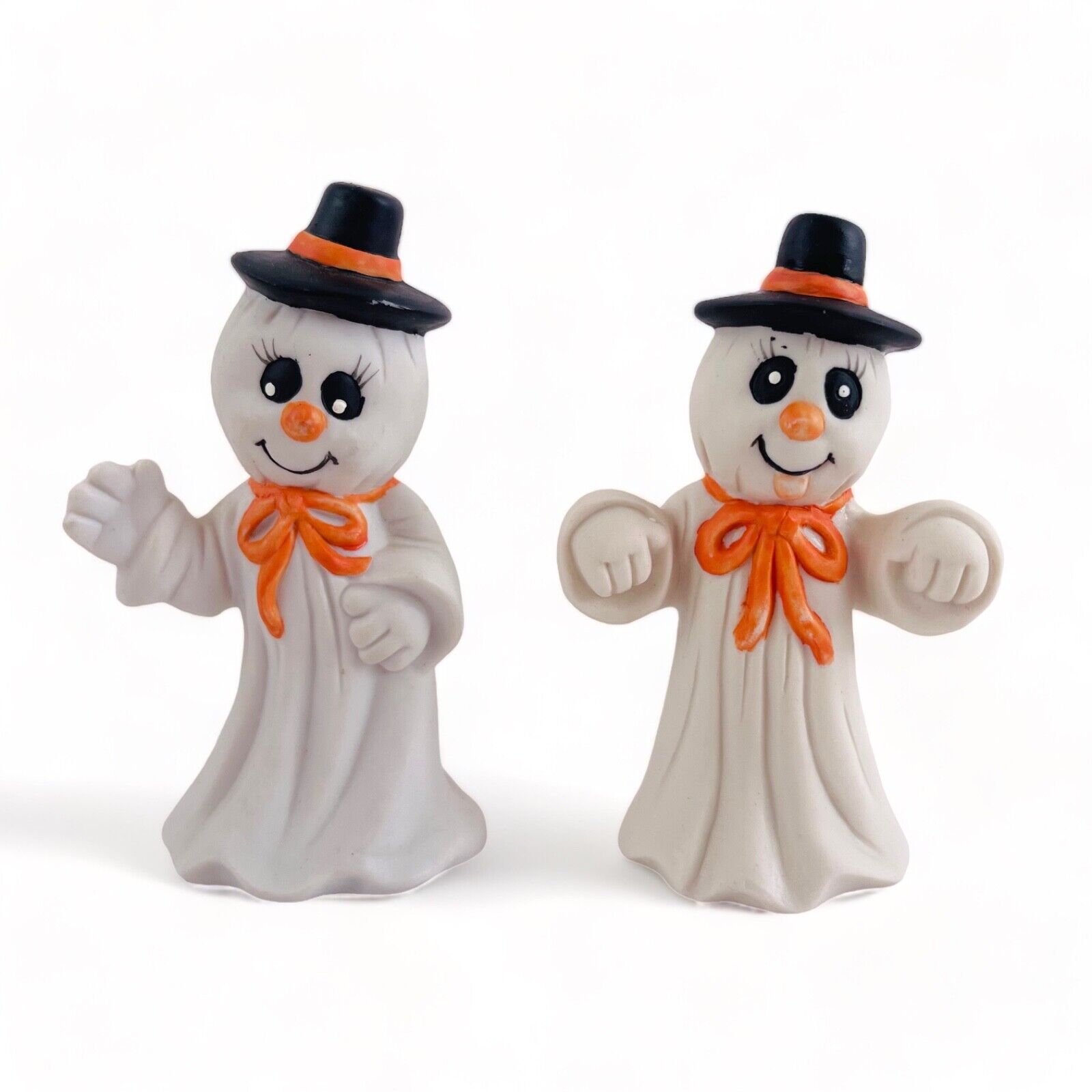 Halloween Ghost Figurines VTG 90s Ceramic 4.25”