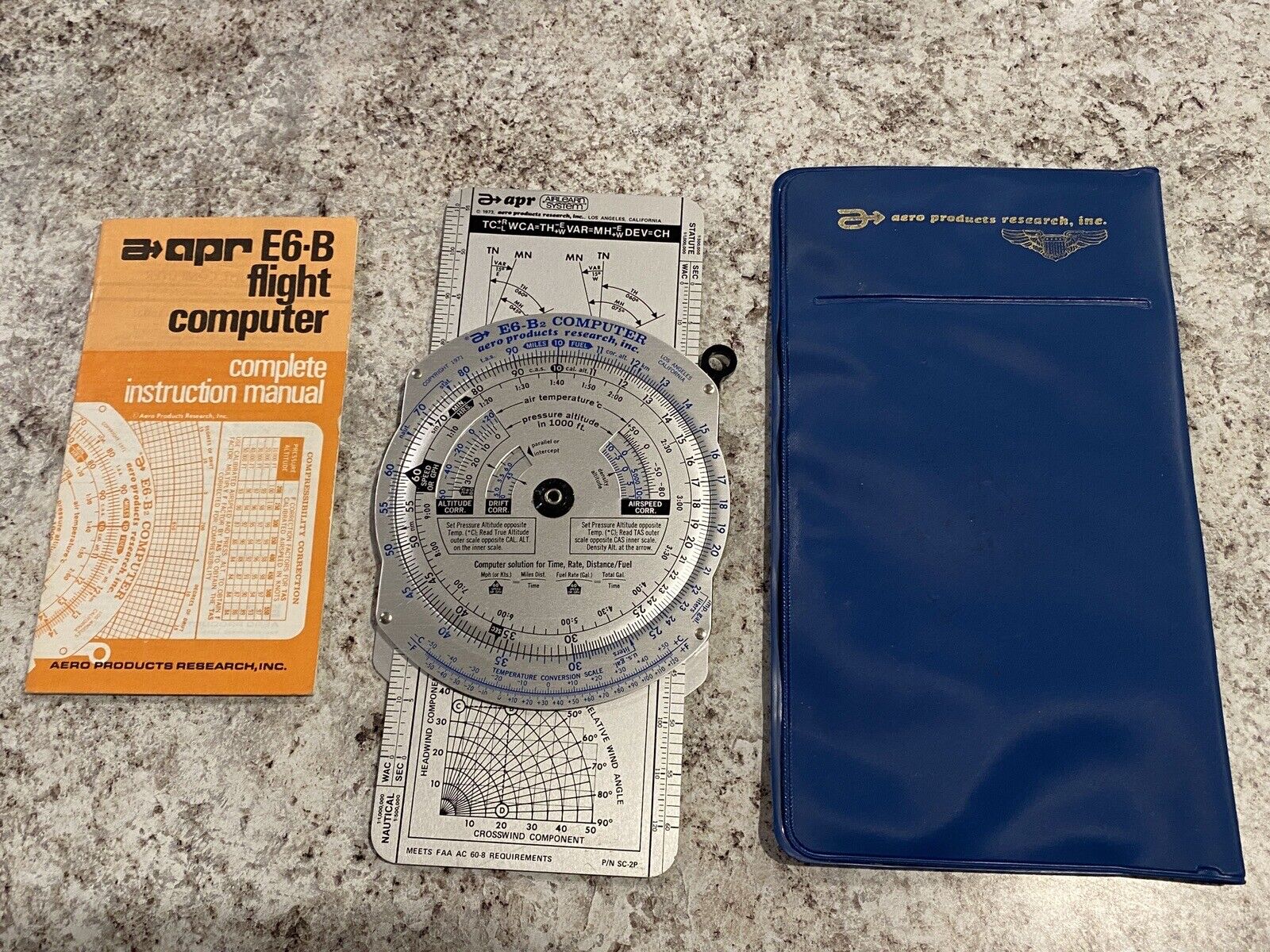 Vintage 1973 Aero Products APR Airlearn System E6-B Flight Computer w/ Manual