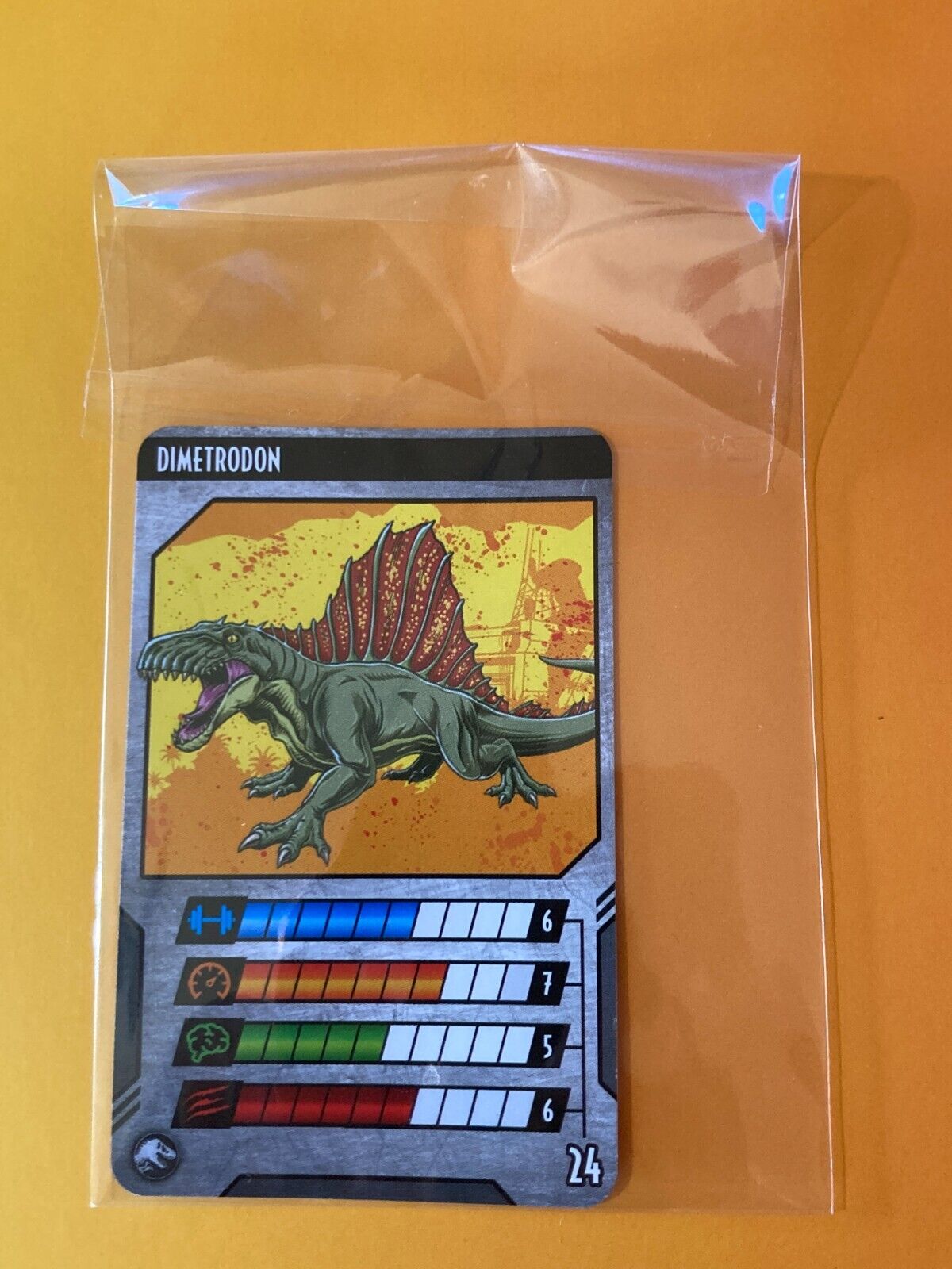 2017 Mattel Jurassic World Trading Card Dimetrodon #24 Error Number