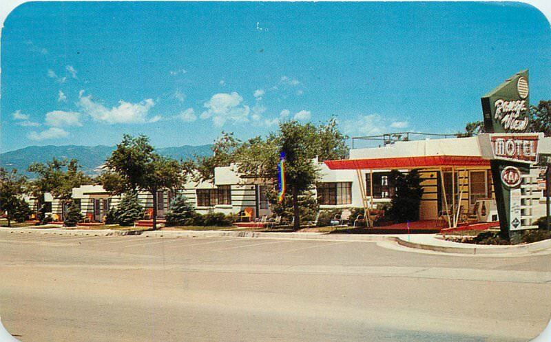 COLORADO SPRINGS COLORADO 1961 Range View Motel roadside Sanborn postcard 3207