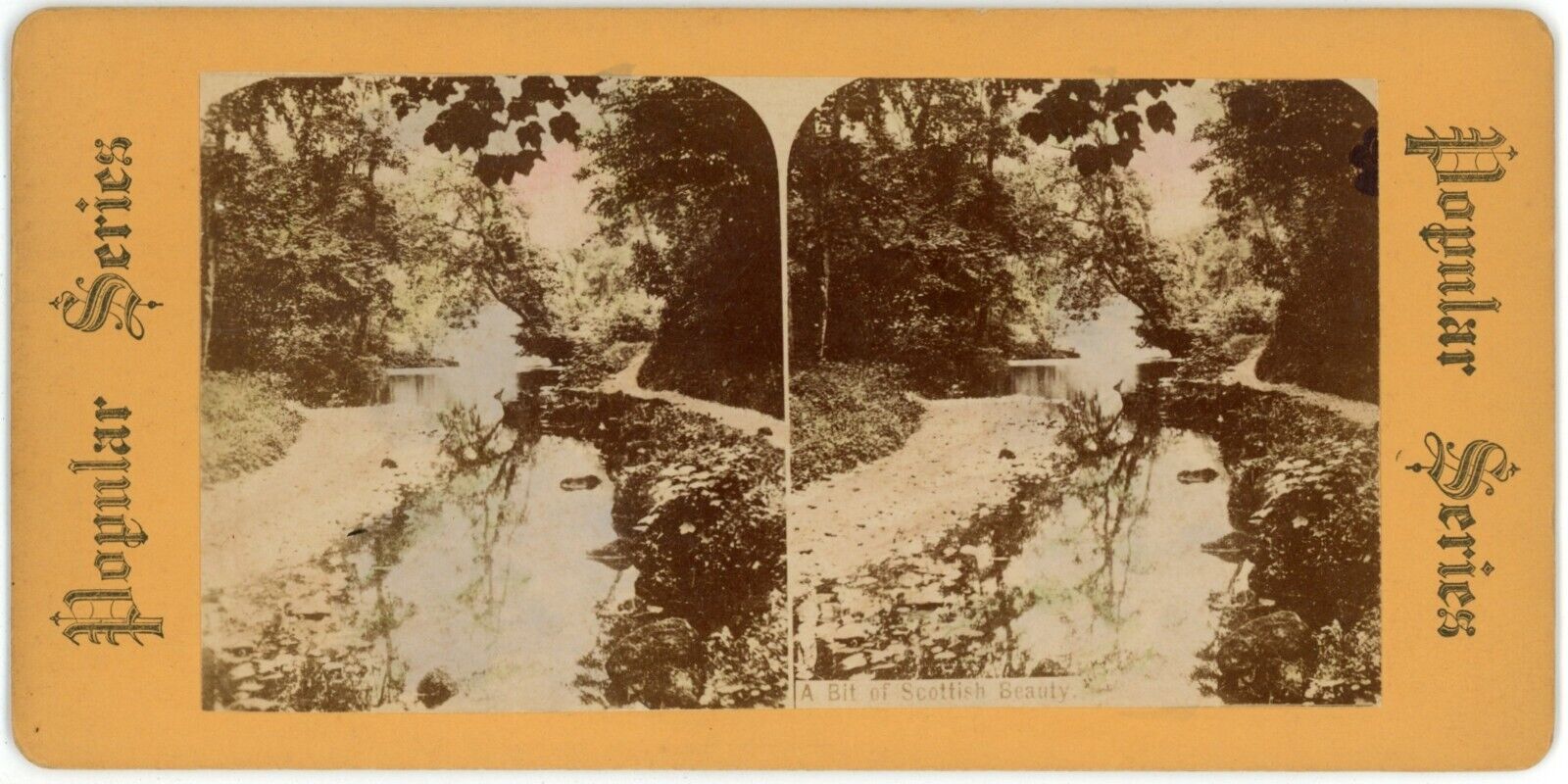 c1900\'s Real Photo Popular Series Stereoview Card A Bit of Scottish Beauty