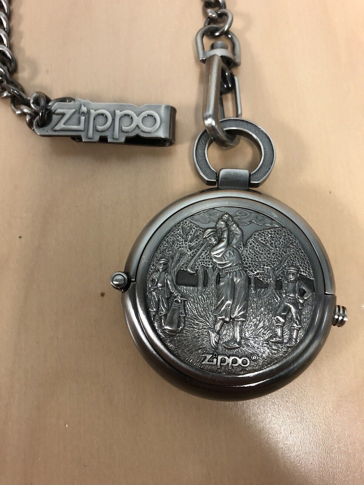 Zippo Pocket Watch w/Golfer