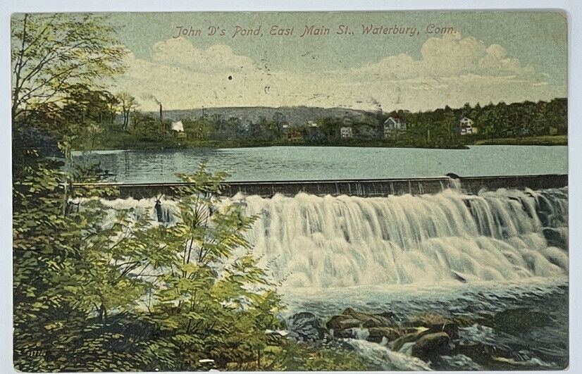 1909 John D's Pond East Main St. Waterbury Early Posted View - Connecticut CT