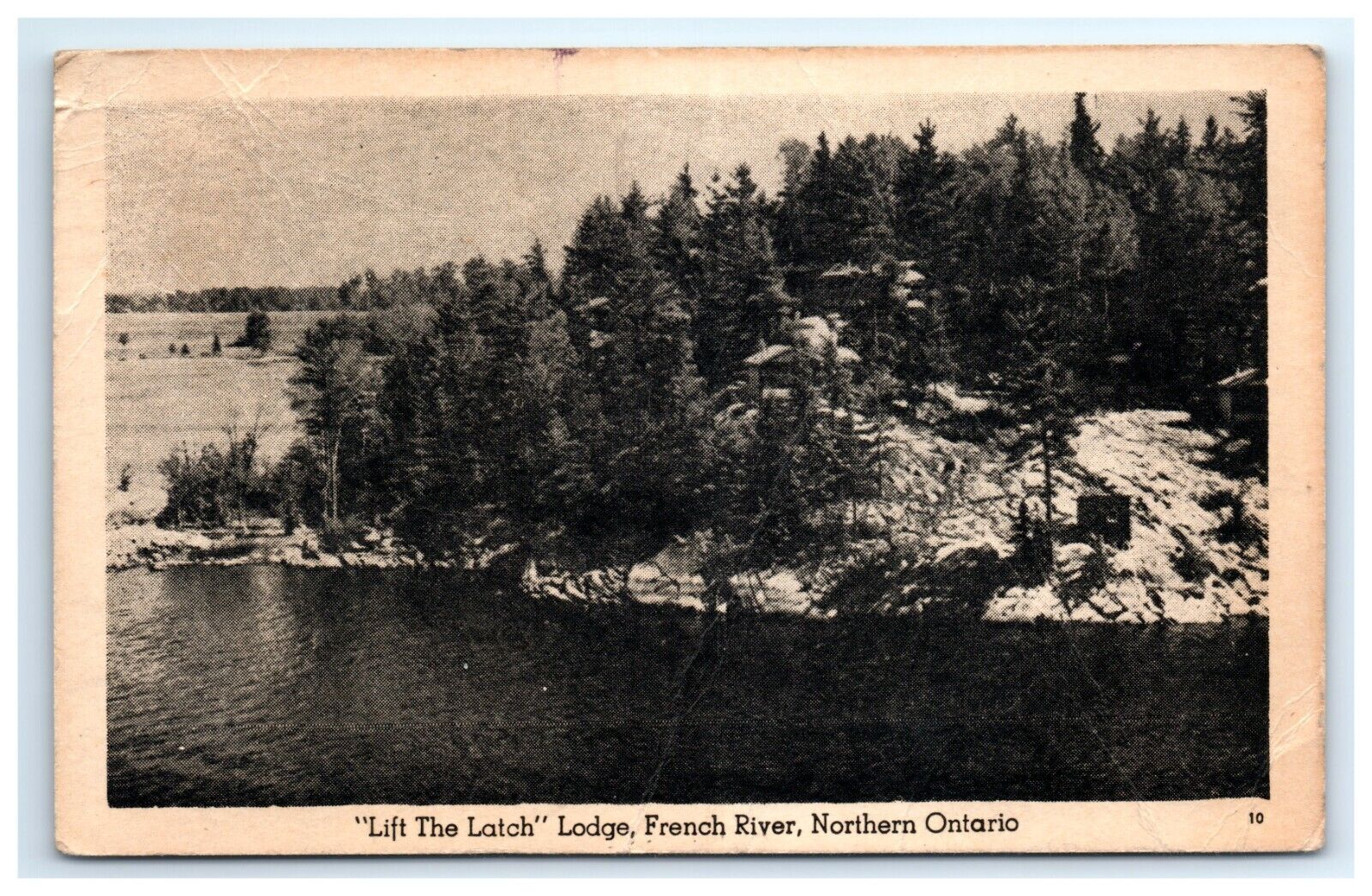 Postcard Lift the Latch Fishing Lodge French River Northern Ontario Posted 1946