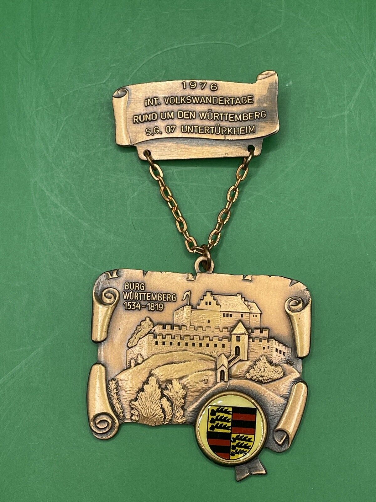 Vintage German Hiking Medal 1976 Int Volkswandertage Rund Um Den Wurttemberg