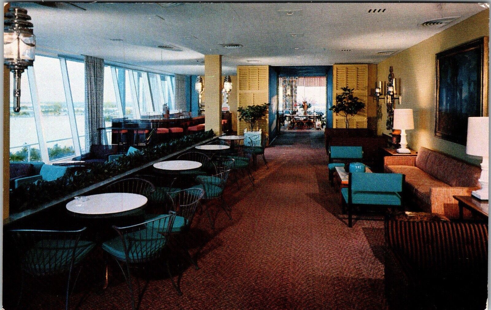 Postcard FL Florida Top The Columbus Hotel Miami Dining Room 1960s JD2