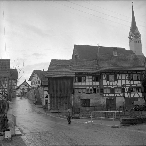 Half timbered houses in Marthalen, 1958 Old Historic Photo 3