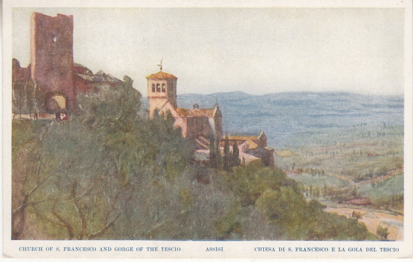 Assisi, Italy. Church of St. Francis and Gorge of the Tescio. # 528 Francesco