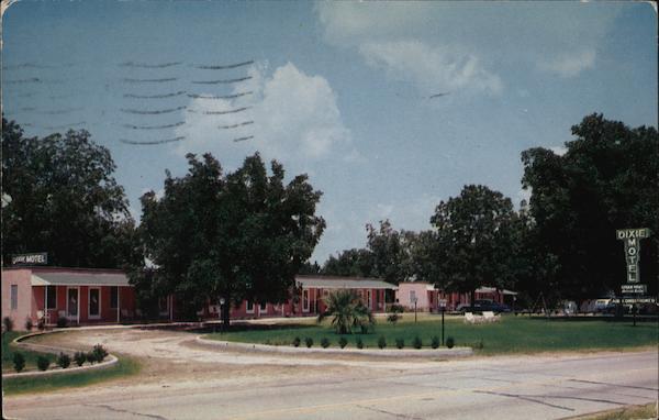1957 Lyons,GA Dixie Motel Toombs County Georgia De Pew Depew Color Advertising