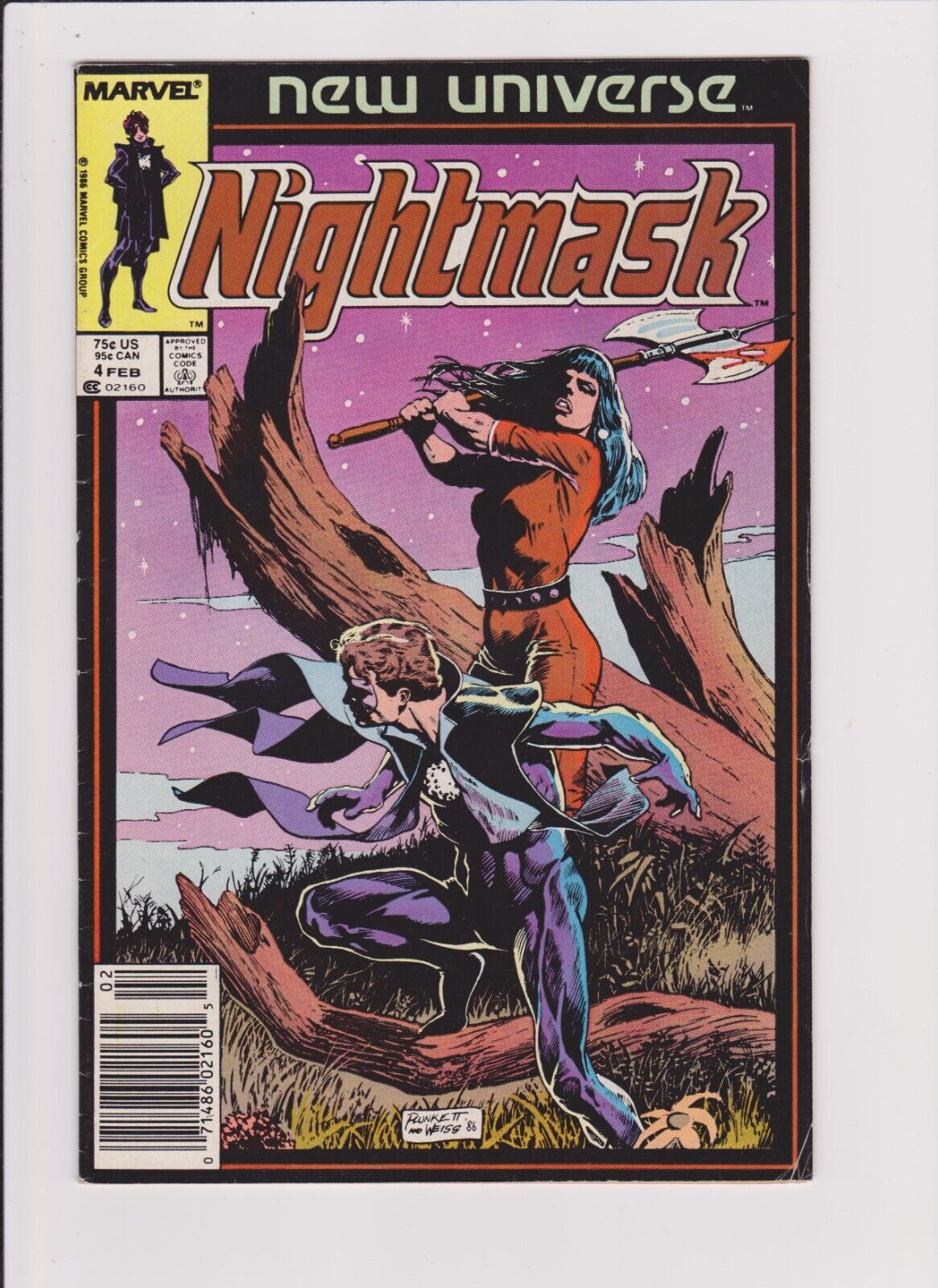 1986 Nightmask #4 NEW UNIVERSE Vintage Marvel Comic