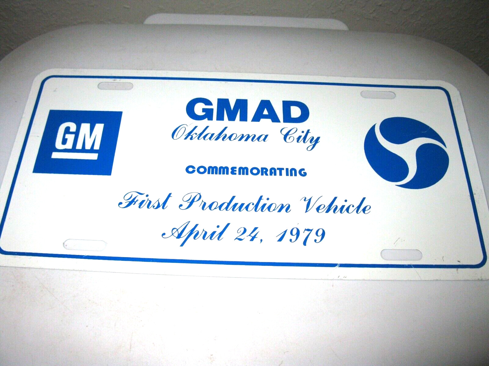 General Motors GMAD Oklahoma City License Plate First Production Vehicle 1979