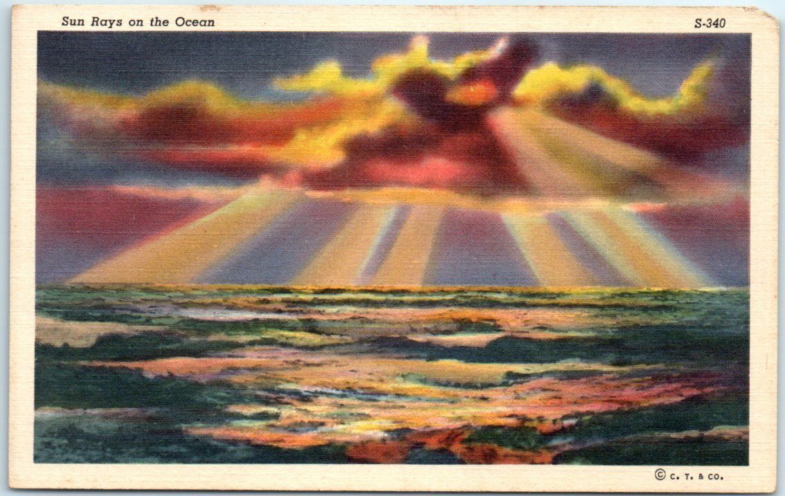 Postcard - Sun Rays on the Ocean - Art Print