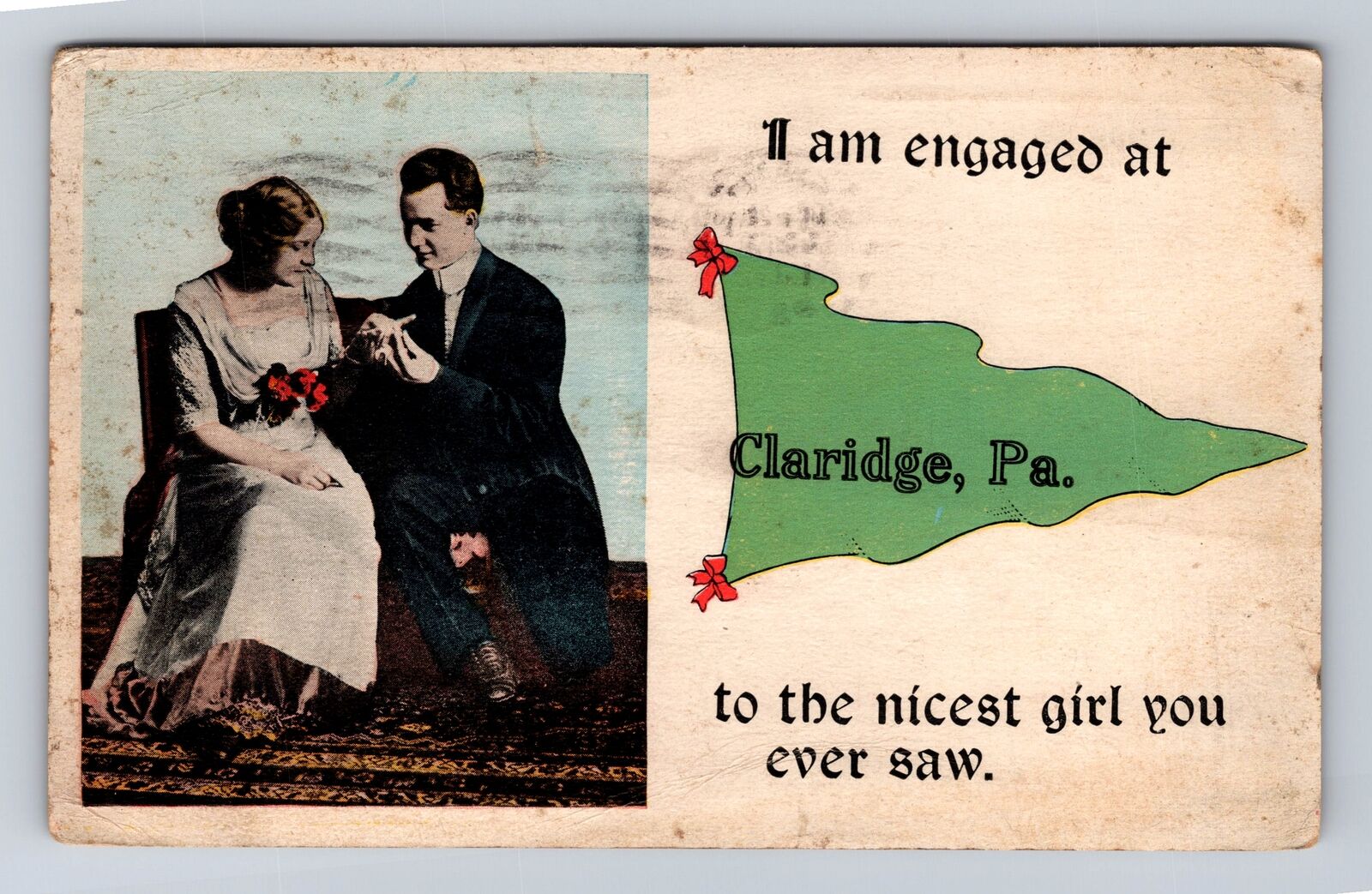Claridge PA-Pennsylvania, General Greetings, Humorous, Antique Vintage Postcard