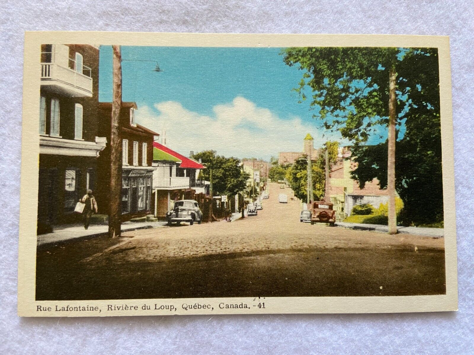Rue Lafontaine, Riviere du Loup, Quebec Canada Vintage Postcard