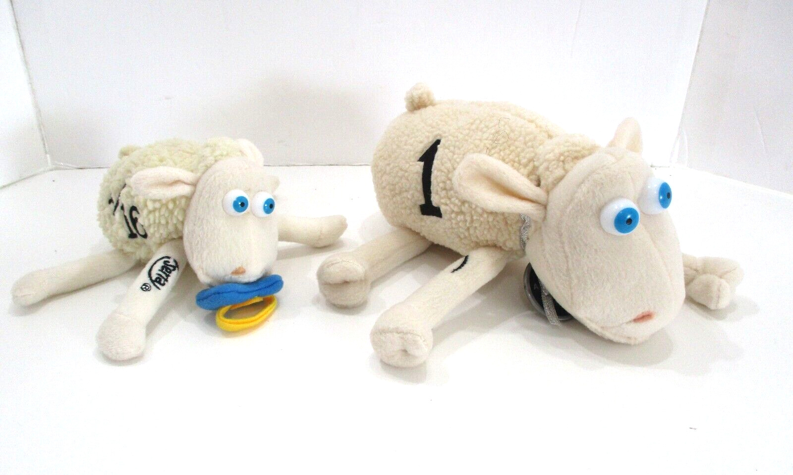 2 Serta Mattress Plush Sheep #1 & #1/16 the First & the Smallest Stuffed Animal