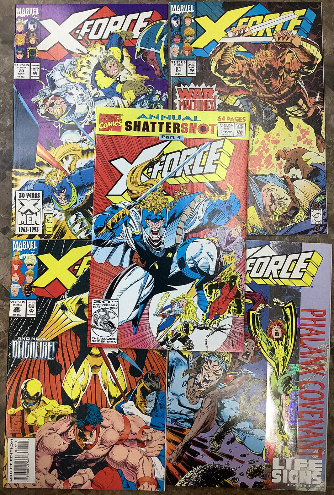 X-Force #20 #21 #26 #38 & Annual #1 Marvel 1993/94 Comic Books