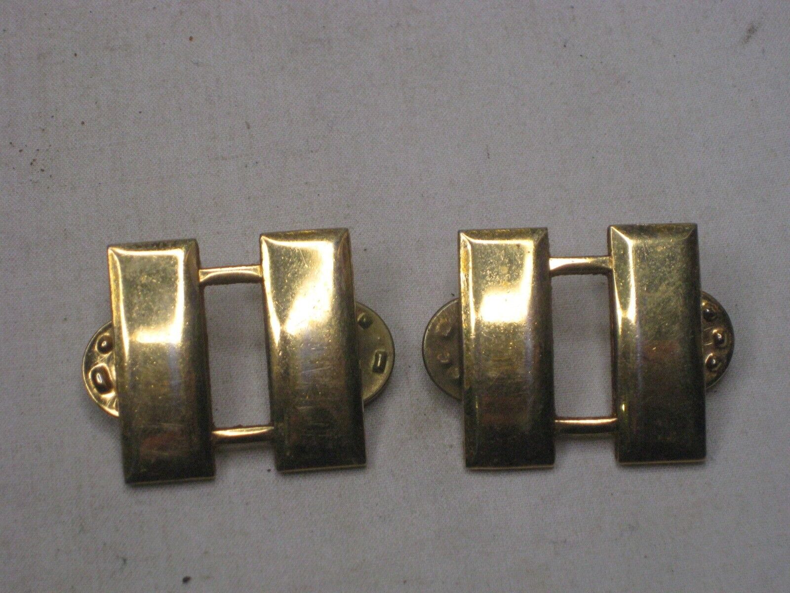 2 vintage V.H.B. pins police captain insignia bar military pin back collar