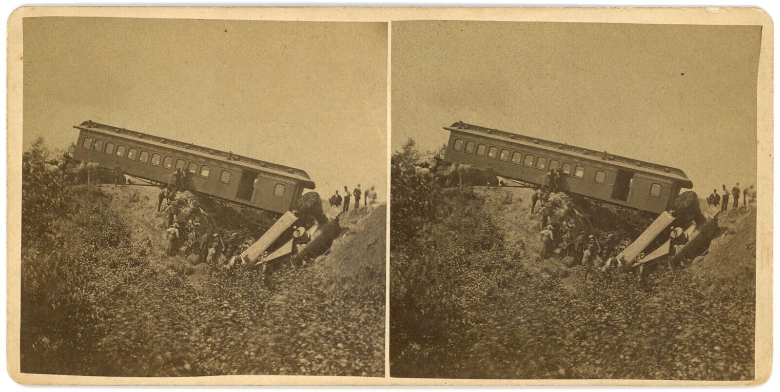 VERMONT SV - Central Vermont Railroad Wreck - 1870s