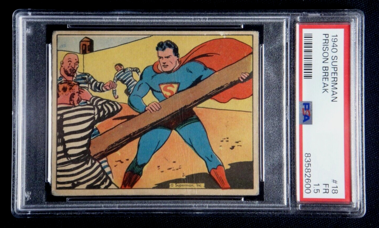 1940 SUPERMAN PRISON BREAK CARD #18 PSA 1.5 FAIR RARE ISSUE GUM INC. GRADED