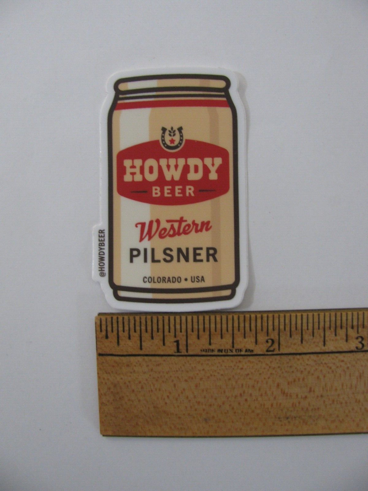HOWDY Beer Western Pilsner Sticker Colorado Brewery NEW