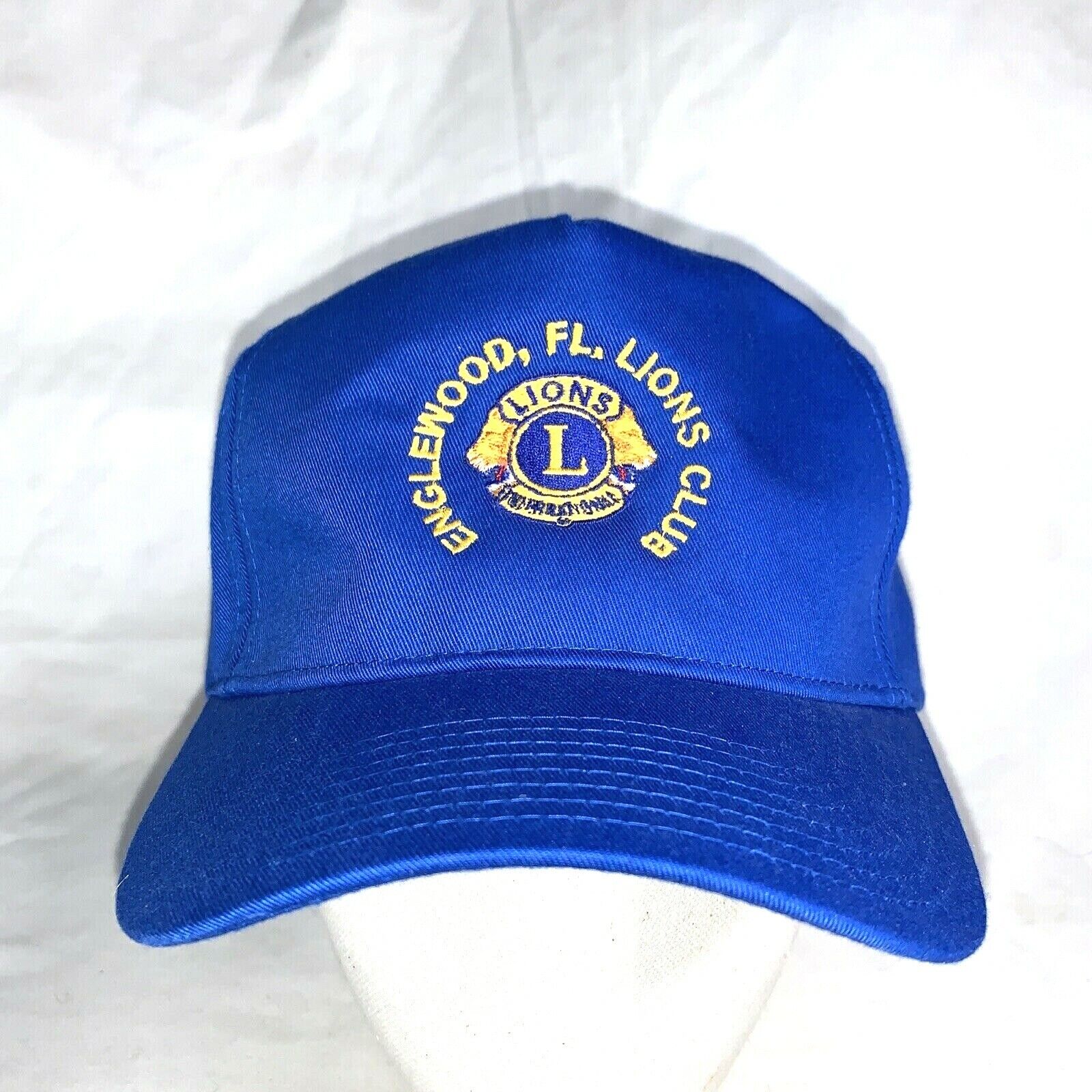 Lions Club Hat Englewood Florida Dad Cap Vintage Embroidered Blue Adjustable