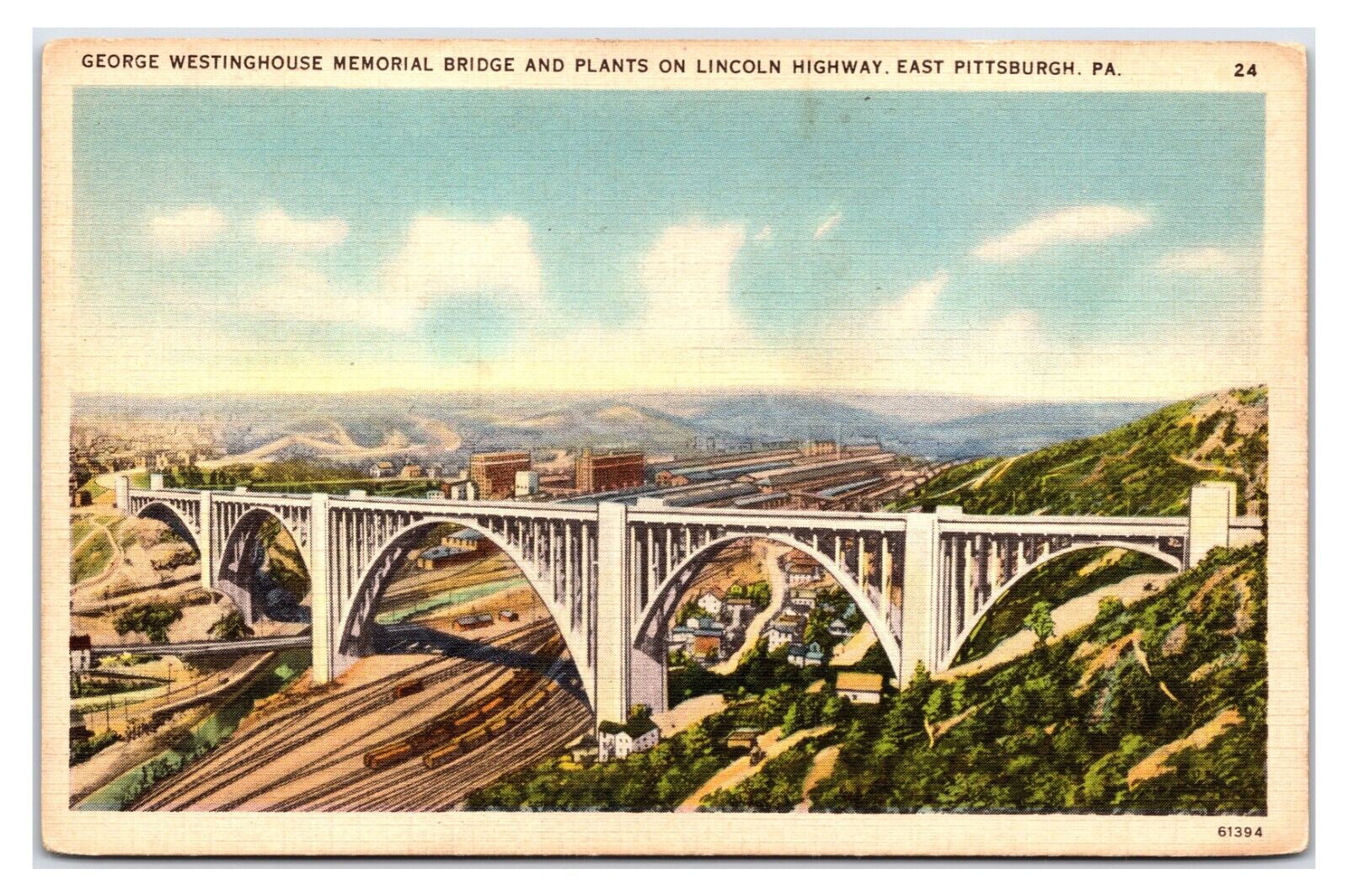 VTG 1930s- George Washington Bridge - Pittsburgh Pennsylvania Postcard (UnPosted